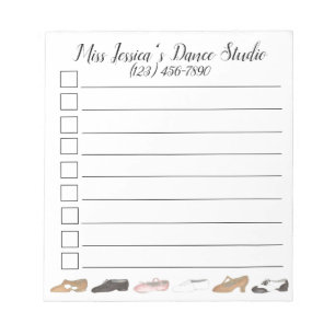 Personalisiert Dance Studio Ballet Gestochen Jazz Notizblock