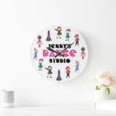 Personalisiert Dance Studio Teacher Ballet Gestoch Große Wanduhr (Zuhause)