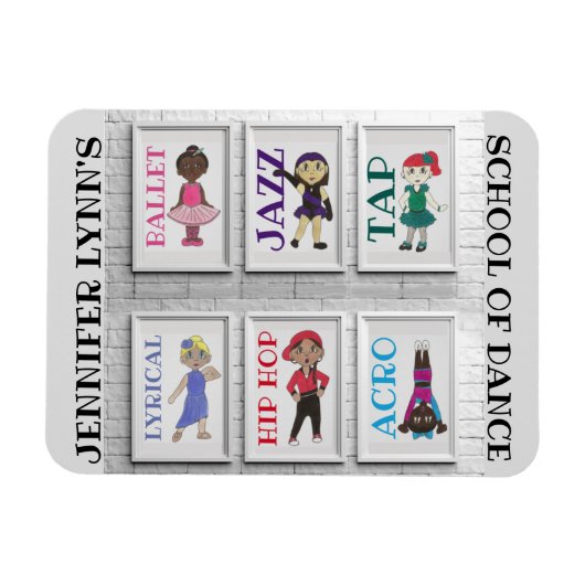 Personalisiert Dance Studio Teacher Ballet Gestoch Magnet (Horizontal)