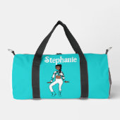 Personalisiert Dancer Duffle Bag Aqua White #1 (Vorderseite)