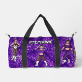 Personalisiert Dancer Duffle Bag Lila & Black #2 (Vorderseite)