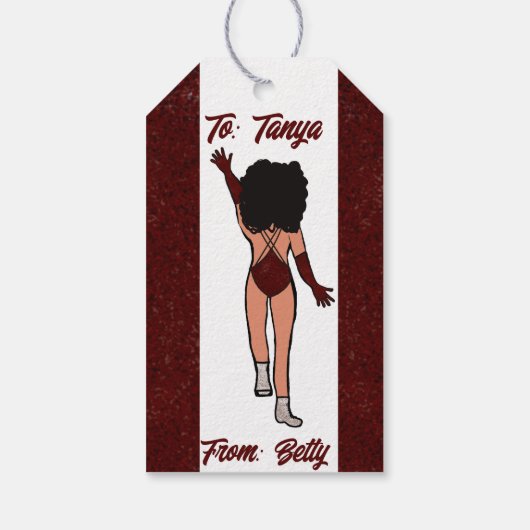 Personalisiert Dancer Geschenk Tag Merlot B Geschenkanhänger (Rückseite)