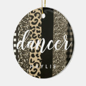 Personalisiert Dancer Imitate Cheetah und Glitzer Keramik Ornament (Links)