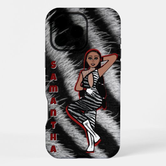 Personalisiert Dancer Red Zebra #1 iPhone Hülle (Rückseite)