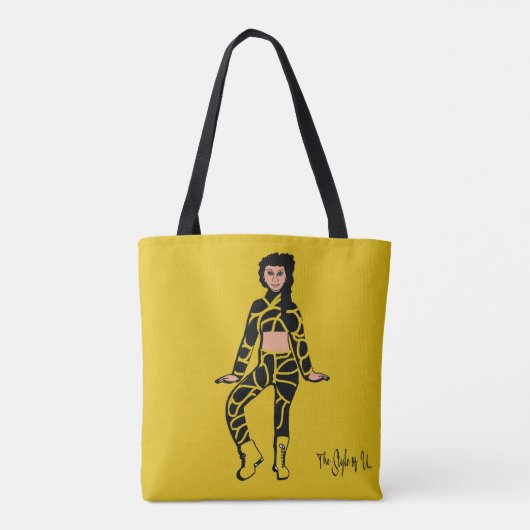 Personalisiert Dancer Tasche (Lemon Black) (Rückseite)