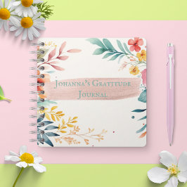 Personalisiert Dankbarkeit Journal florale Aquarel Notizblock