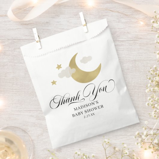 Personalisiert Danke Baby Shower Moon & Stars Fan Geschenktütchen (Ausgeschnitten)