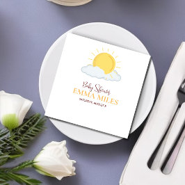 Personalisiert Danke, Baby Shower Retrosonne Napki Serviette