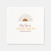 Personalisiert Danke, Baby Shower Retrosonne Napki Serviette (Vorderseite)