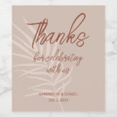 Personalisiert Danke Boho Wedding Weinetikett (Einzelnes Label)