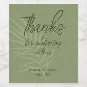Personalisiert Danke Boho Wedding Weinetikett (Einzelnes Label)