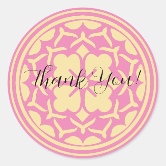 Personalisiert Danke, Clover Runder Aufkleber (Vorderseite)