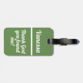 Personalisiert Danke, dass du mich gefunden hast| Gepäckanhänger (Rückseite horizontal)