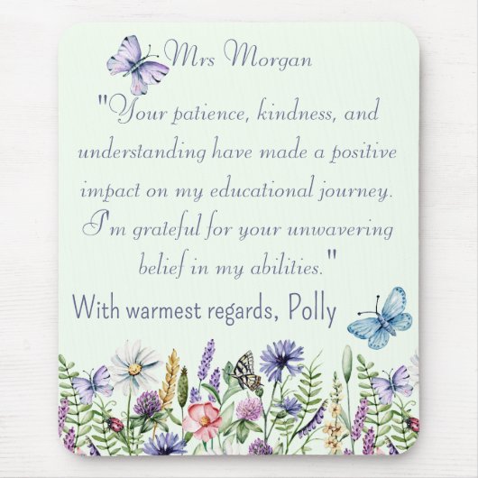 Personalisiert Danke, dass Sie die Wildblumen von Mousepad (Vorne)