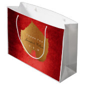 Personalisiert Danke, dass Sie Fall Gold Verlassen Große Geschenktüte (Rückseite Schrägansicht)