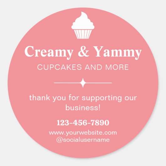 Personalisiert danke für die Unterstützung unseres Runder Aufkleber (Vorderseite)