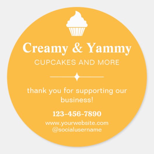 Personalisiert danke für die Unterstützung unseres Runder Aufkleber (Vorderseite)