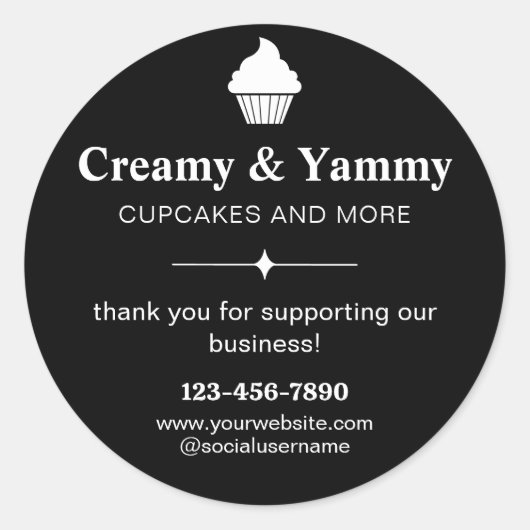 Personalisiert danke für die Unterstützung unseres Runder Aufkleber (Vorderseite)