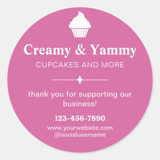 Personalisiert danke für die Unterstützung unseres Runder Aufkleber (Vorderseite)