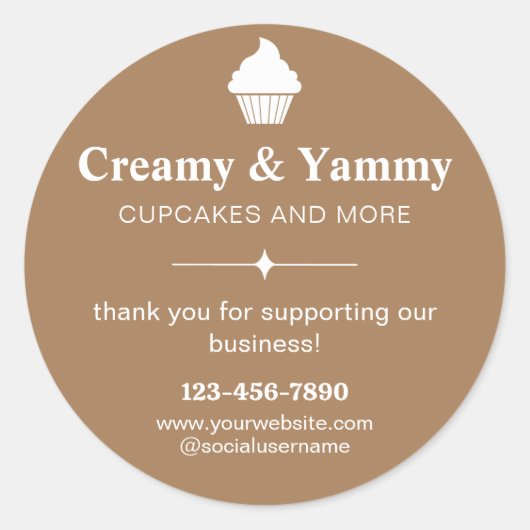 Personalisiert danke für die Unterstützung unseres Runder Aufkleber (Vorderseite)