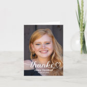 Personalisiert Danke Heart Script Abschluss Foto (Vorderseite)