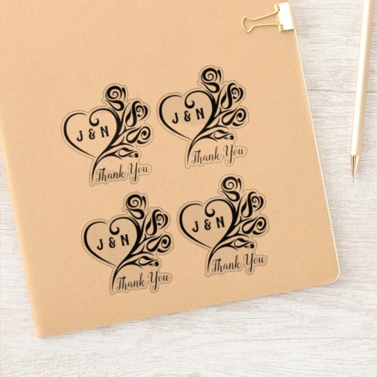 Personalisiert danke Ihnen Clear Vinyl Stickers Aufkleber (Notizbuch)