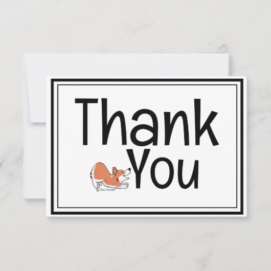 Personalisiert danke Ihnen Corgi doppelseitige Kar (Vorderseite)