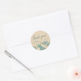 Personalisiert danke Ihnen für die Blumenhochzeit Runder Aufkleber
