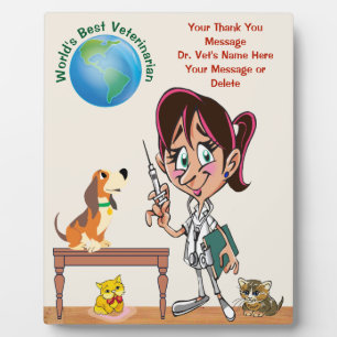 Personalisiert danke Ihnen Geschenke für Veterinär Fotoplatte