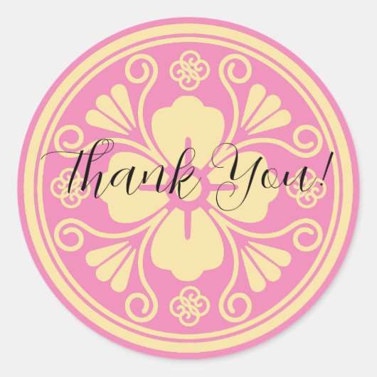 Personalisiert Danke Ihnen Hanabishi Runder Aufkleber (Vorderseite)