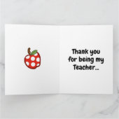 Personalisiert Danke, Lehrer Celebration Tree Karte (Innenseite)