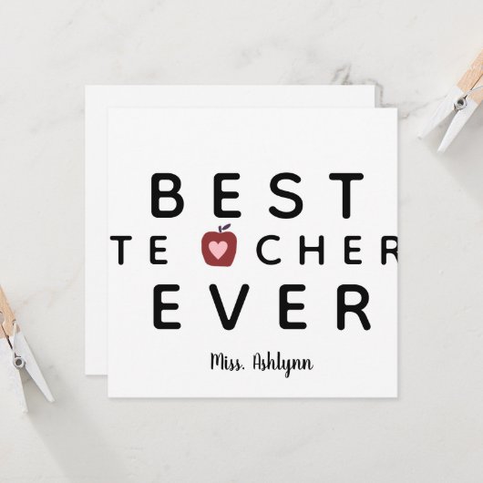 Personalisiert Danke, Lehrer Karte (Vorderseite/Rückseite Beispiel)