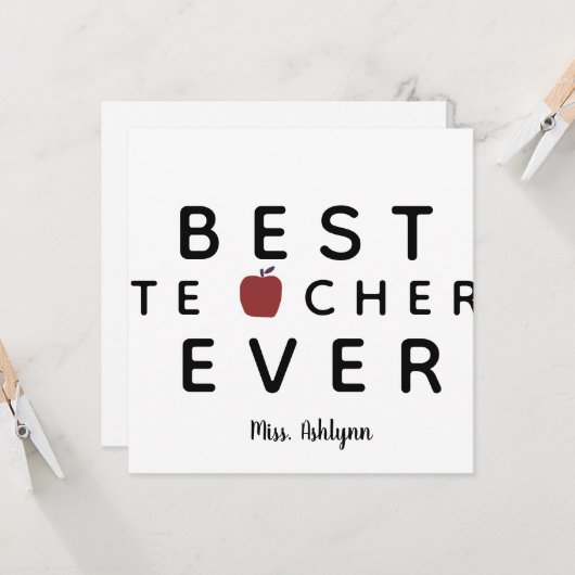 Personalisiert Danke, Lehrer Karte (Vorderseite/Rückseite Beispiel)