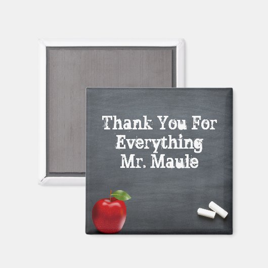 Personalisiert Danke, Lehrer Magnet (Vorderseite/Rückseite)