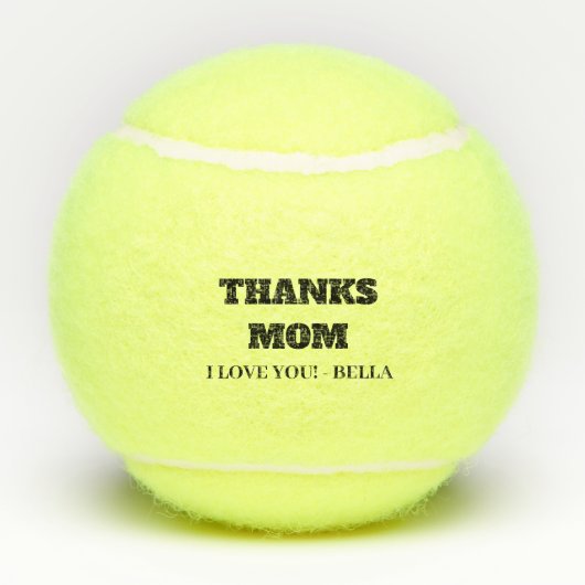 Personalisiert Danke Mama Tennis Balls Tennisbälle (Rückseite)