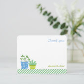 Personalisiert danke merkt Retro tadellose blaue Einladung (Stehend Vorderseite)