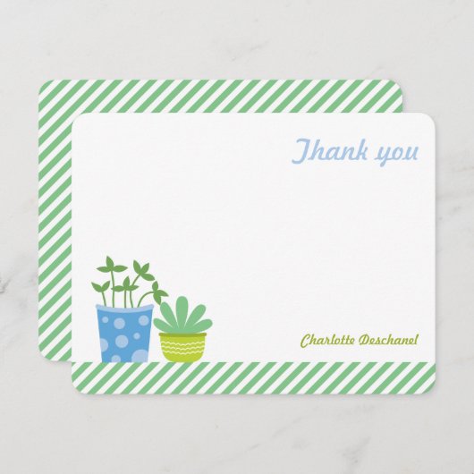 Personalisiert danke merkt Retro tadellose blaue Einladung (Vorne/Hinten)