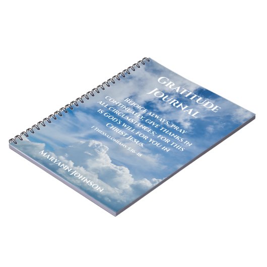 Personalisiert Dankesblatt mit Blue Sky Notizblock (Linke Seite)