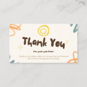 Personalisiert Dankeschön an die Karteikarte Visitenkarte (Vorderseite)