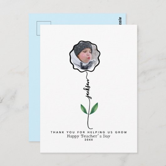 Personalisiert Dankeschön an die Lehrerin Foto Ges Postkarte (Vorne/Hinten)