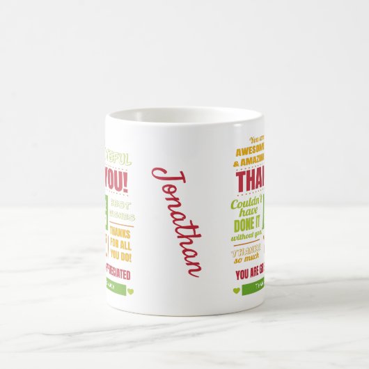 Personalisiert Dankeschön an die Nachricht Kaffeetasse (Mittel)