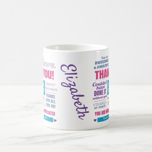 Personalisiert Dankeschön an die Nachricht Kaffeetasse (Mittel)