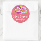 Personalisiert Dankeschön Blume Aufkleber (Tasche)