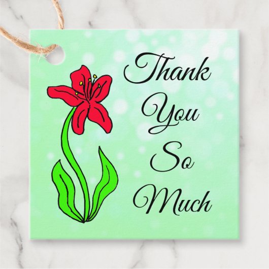 Personalisiert Dankeschön Blume Grünen Geschenk Geschenkanhänger (Vorderseite)