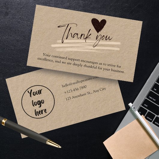 Personalisiert Dankeschön Card Brown Minimal Visitenkarte