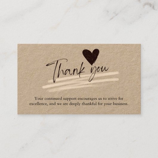 Personalisiert Dankeschön Card Brown Minimal Visitenkarte (Vorderseite)