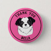 Personalisiert Dankeschön Hundetaste Button (Vorderseite)