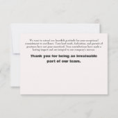 Personalisiert Dankeschön-Karte: Exzellenz anerkan Dankeskarte (Rückseite)
