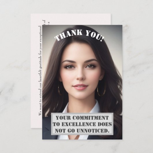 Personalisiert Dankeschön-Karte: Exzellenz anerkan Dankeskarte (Vorne/Hinten)