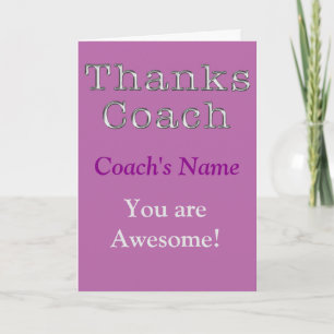 Personalisiert Dankeschön-Karte für Coach mit ihre Dankeskarte